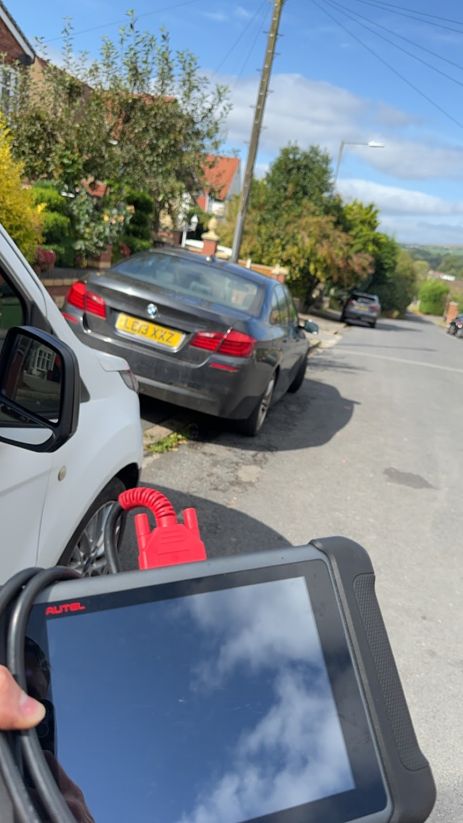 Mobile servicing at a customer driveway
